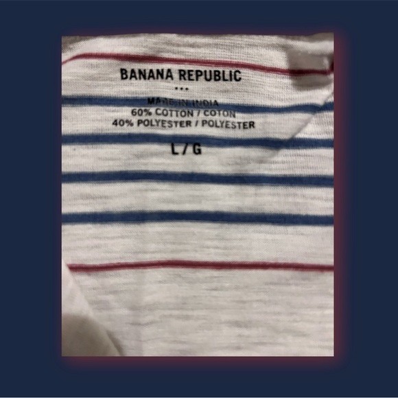 πHOST PICKπ Mens Banana Republic Striped Polo Shirt. Size Large π - Picture 5 of 5